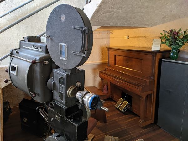 Cinemo projector from the days when the hall was also Oberon's picture theatre