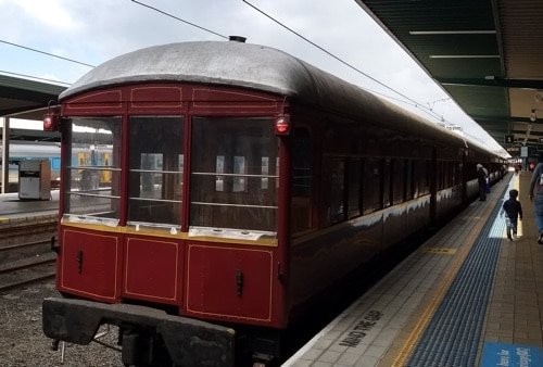 The Observation car of the Hydro Express waiting at Sydney's Country Train Terminal